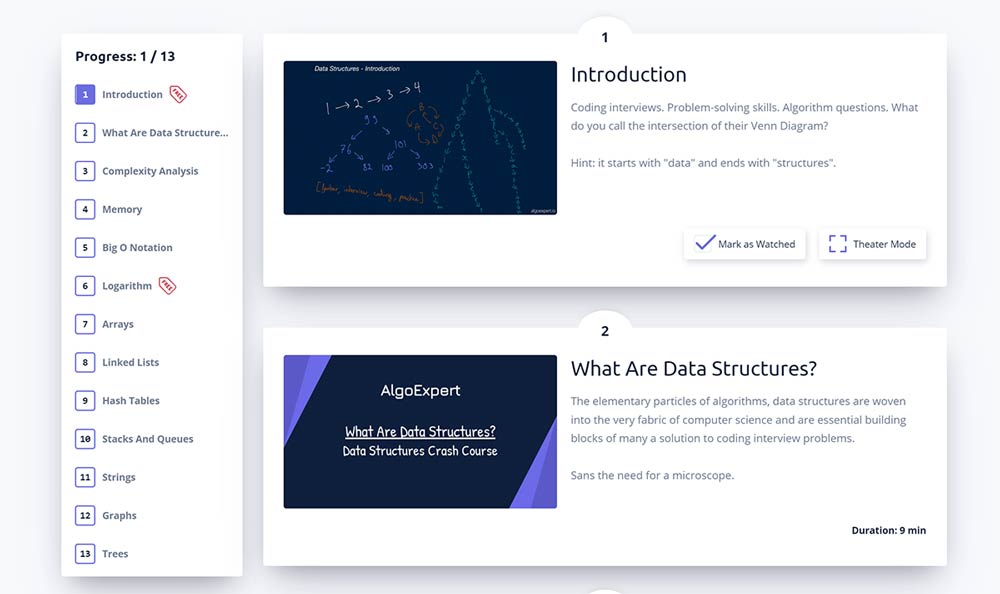 AlgoExpert Crash Course Screenshot of AlgoExpert Data Structures Crash Course