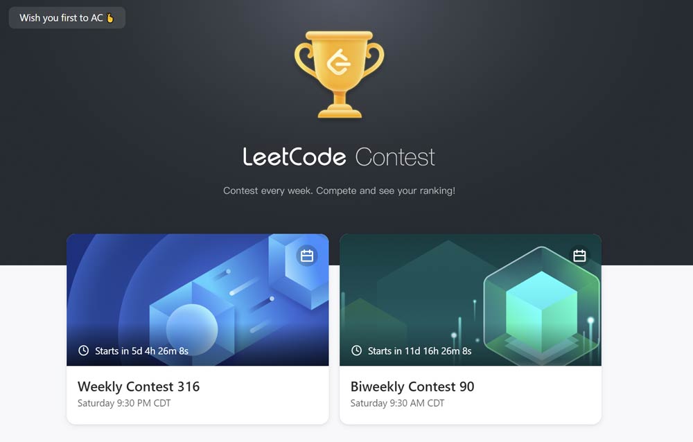 LeetCode Weekly Contests LeetCode Weekly Contests