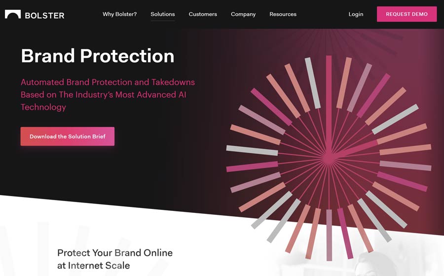 Screenshot of Bolster website.