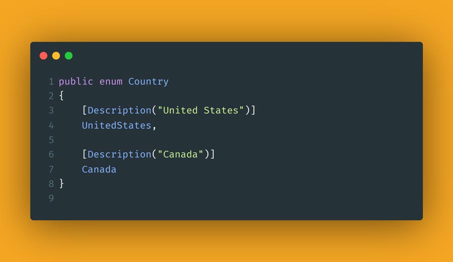Code that is using DescriptionAttribute.