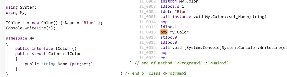 C# Boxing of a struct