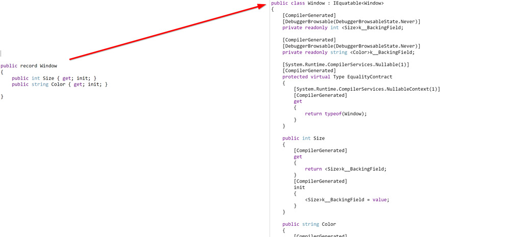 Code showing how compiling records works.