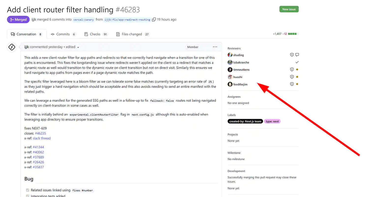 An example GitHub code review An example GitHub code review