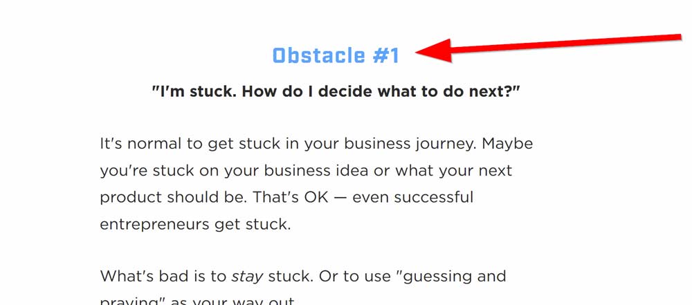 Screenshot of a page addressing objections.