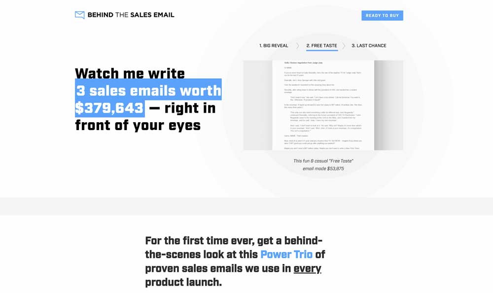 Screenshot of a website headline.