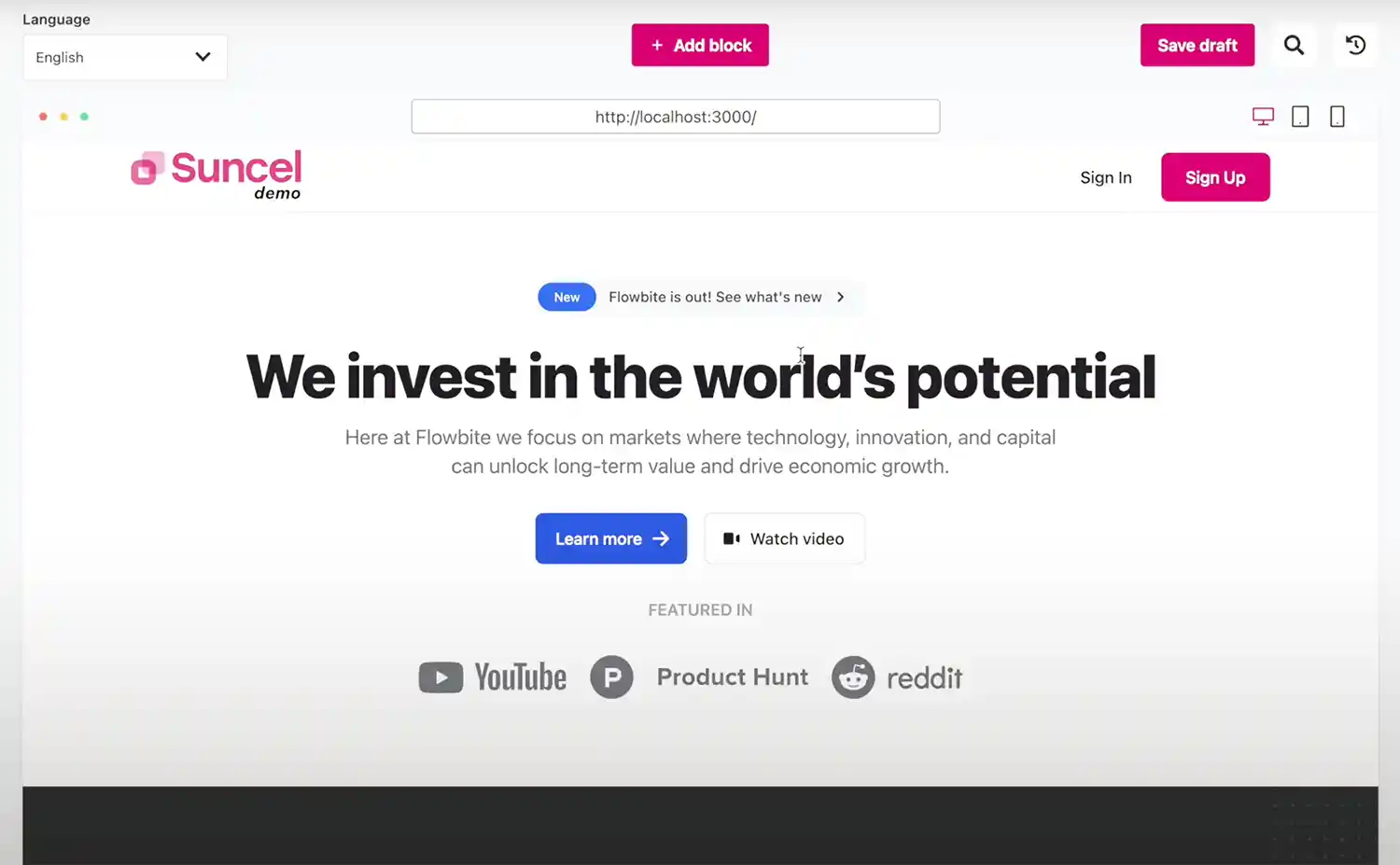 Suncel CMS Visual Editor Suncel CMS Visual Editor