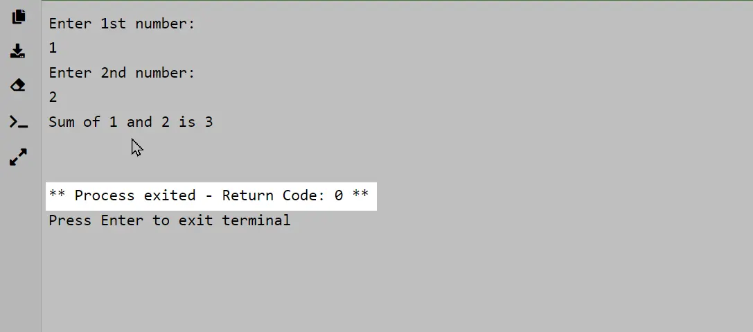 Process finished with exit code 0 Process finished with exit code 0