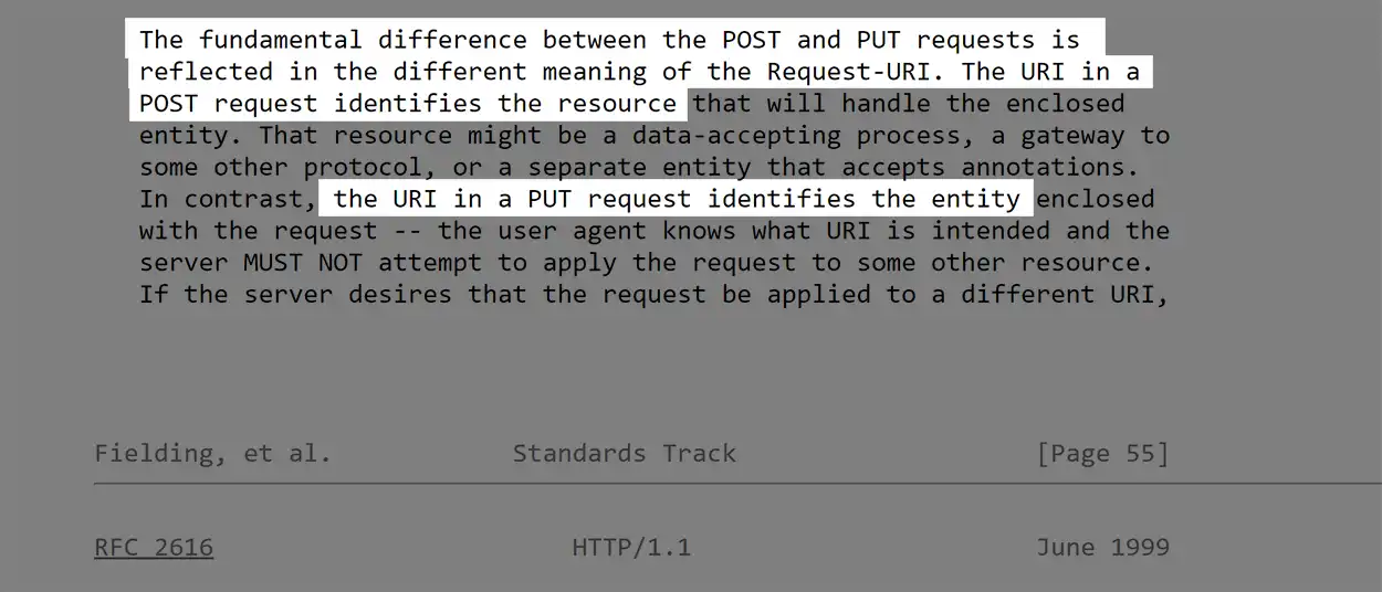 RFC 2616: PUT vs POST URI structure RFC 2616: PUT vs POST URI structure
