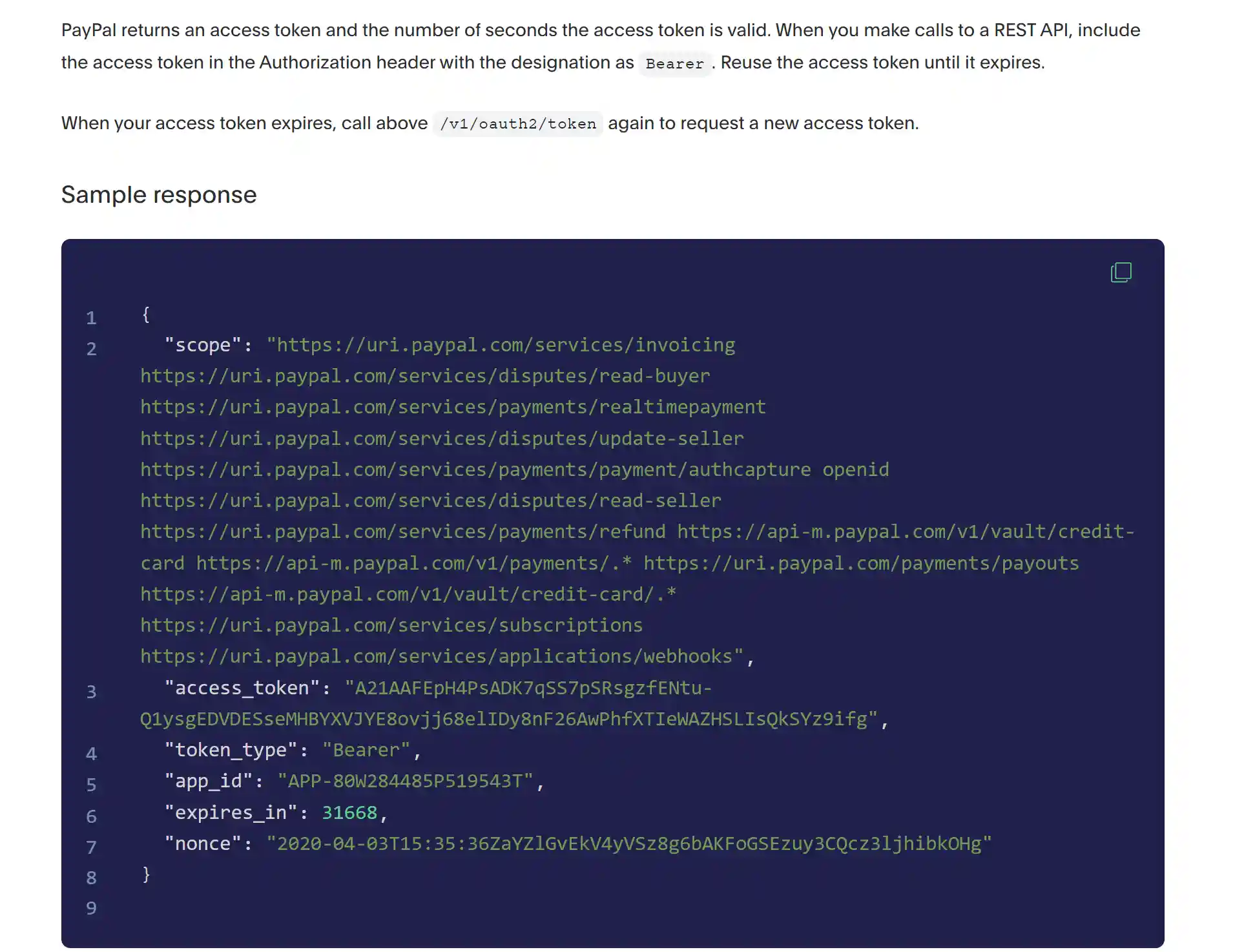OAuth 2.0 exmaple from PayPal OAuth 2.0 exmaple from PayPal