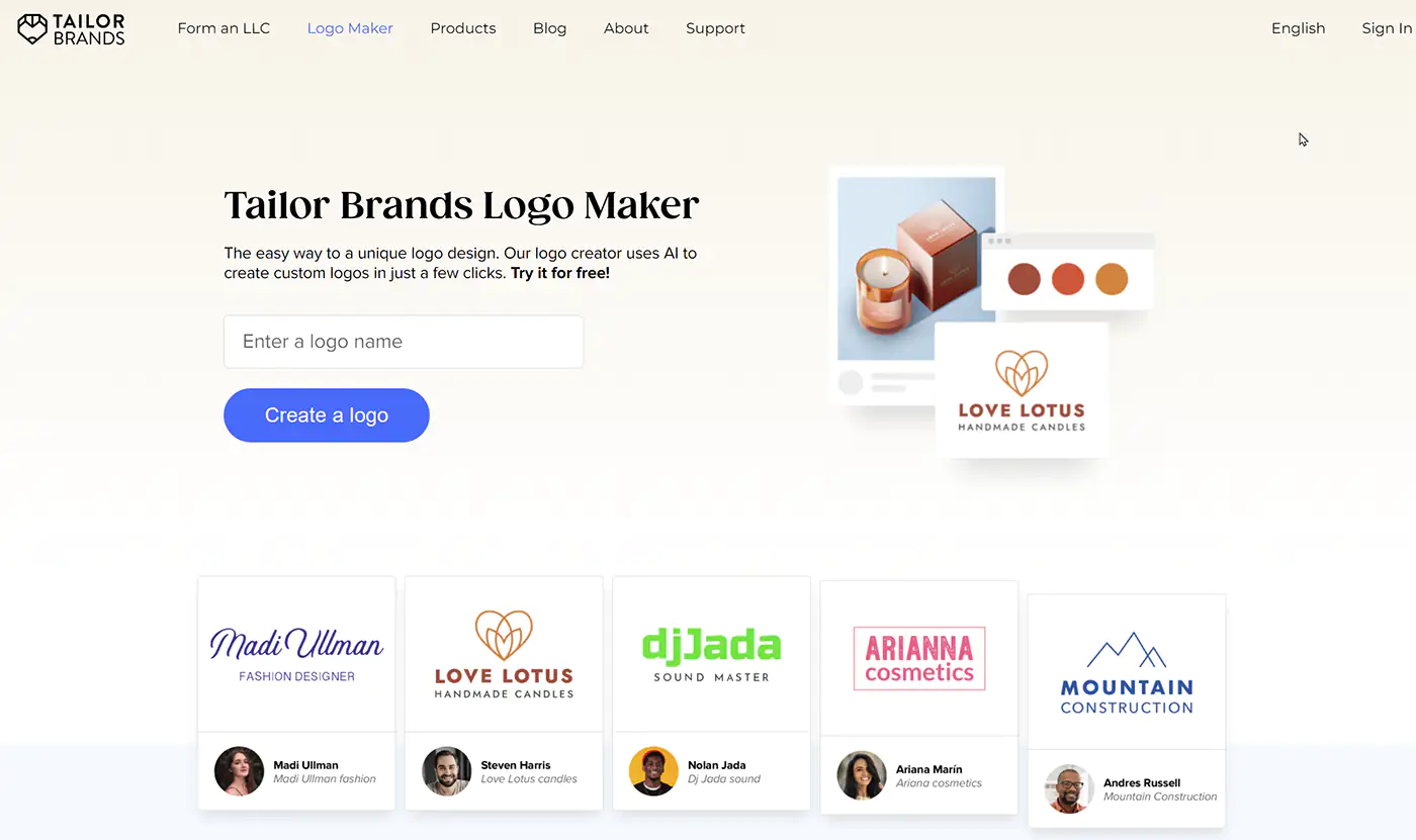 Tailor Brands AI Logo Generator Tailor Brands AI Logo Generator Website
