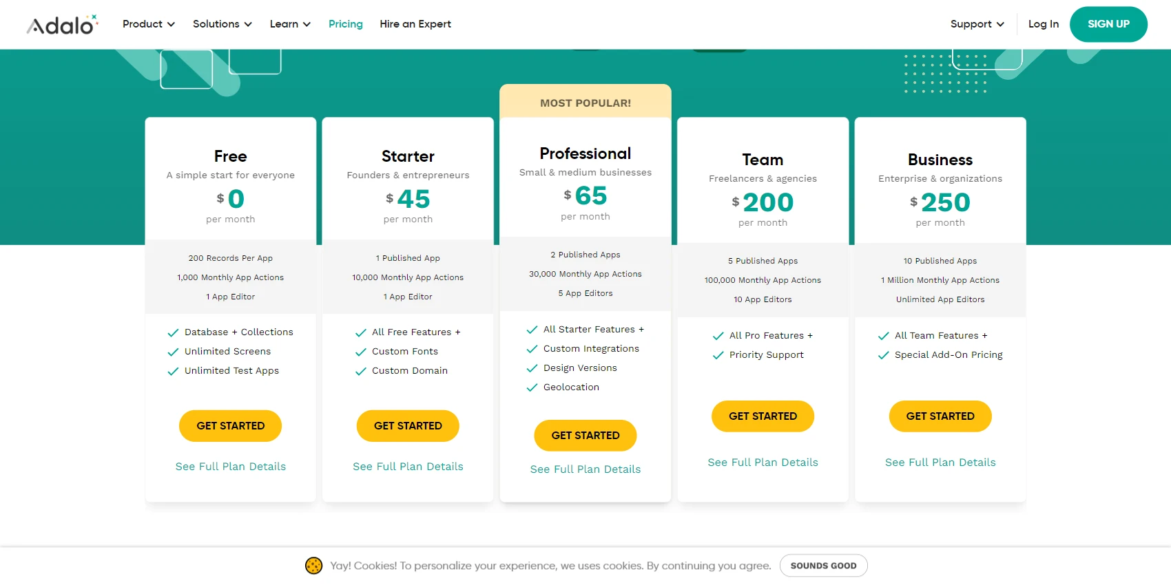 Adalo Pricing Adalo Pricing