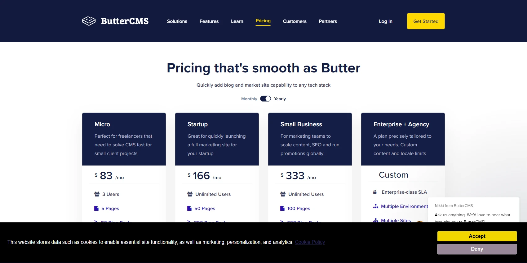Butter CMS Pricing Butter CMS Pricing