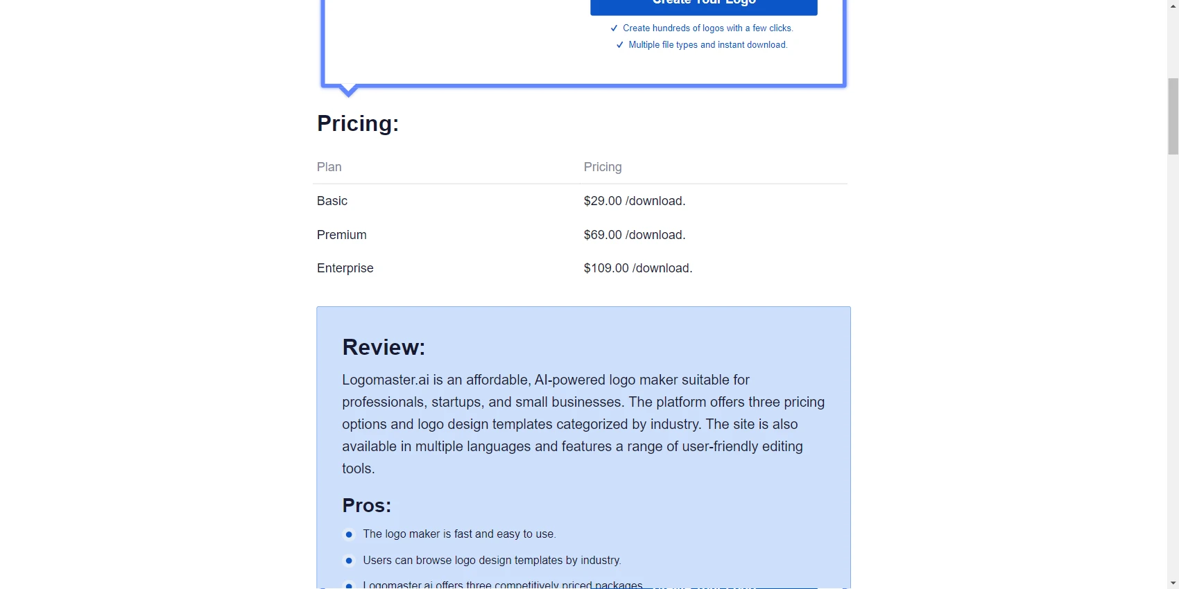logomaster.ai Pricing logomaster.ai Pricing