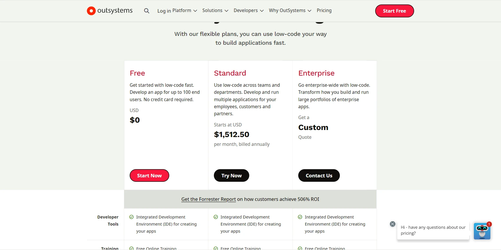 OutSystems Pricing OutSystems Pricing