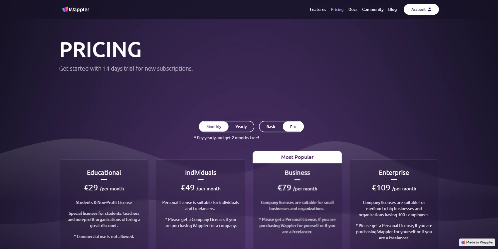Wappler Pricing Wappler Pricing